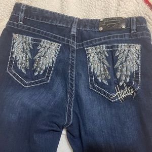 RARE. ANGEL WINGS HARLEY DAVIDSON LADIES JEAN. SIZE 12. Inseam 32. Bootcut